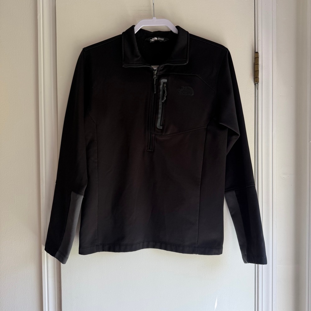 The North Face Mens Black Quarter Zip Fleece Pullover Jacket Small S/P
